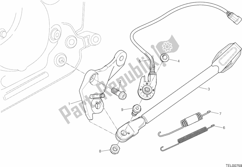 Alle onderdelen voor de Staan van de Ducati Hypermotard 939 SP USA 2018